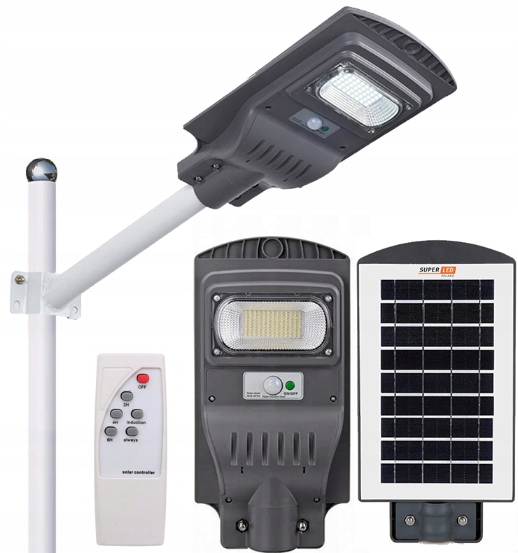 SuperLED pouličné svietidlo 20 W 2000 lm, solárne napájanie